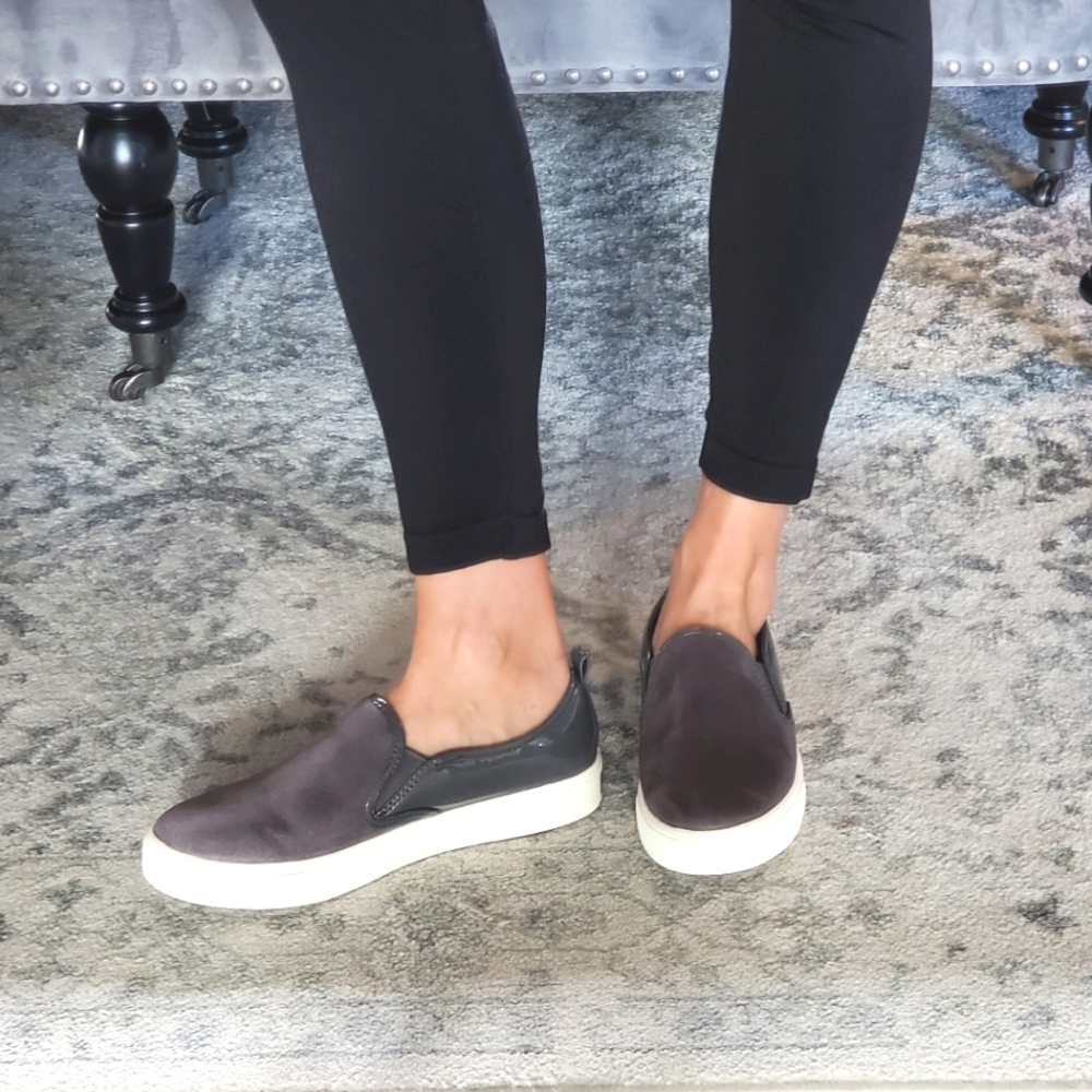 COPY - gray suede slip on sneakers
